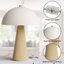 Lampe de table champignon scandinave moderne en céramique 17,8 po Fistes pour la chambre à coucher et le salon-568801679