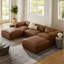 Auren 5-Piece Upholstered Vegan Leather Modular U-Shaped Sofa-107144021