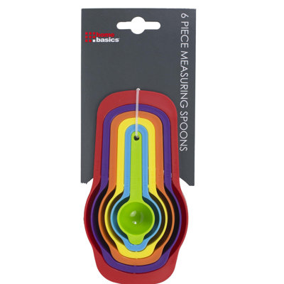 Home Basics 6 Piece Plastic Measuring Cup Set, Multi-Coloured