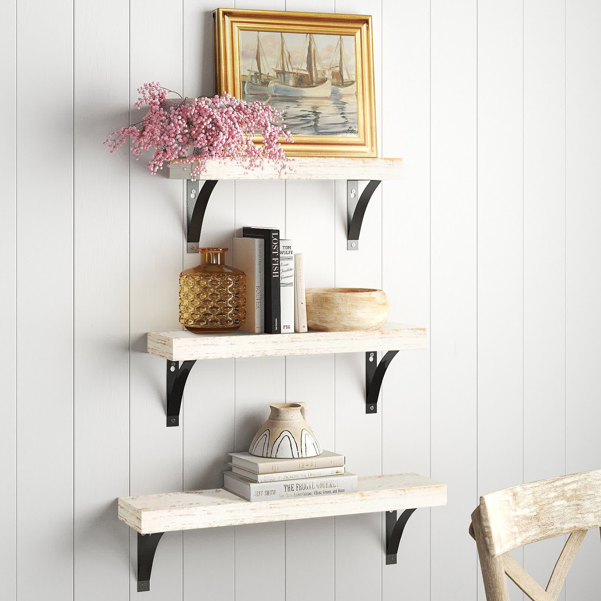 8 Metallic Coated Industrial Design Ceramic Corner Shelf Elegant Show -  Marble Barn