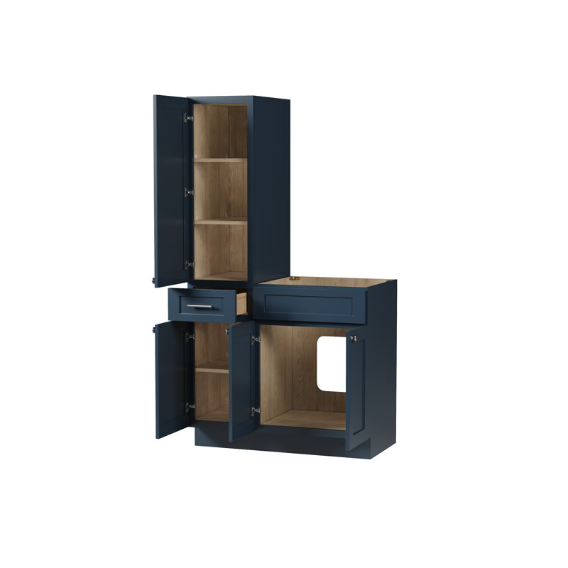 Meuble-lavabo simple 39 po Disar, Bleu