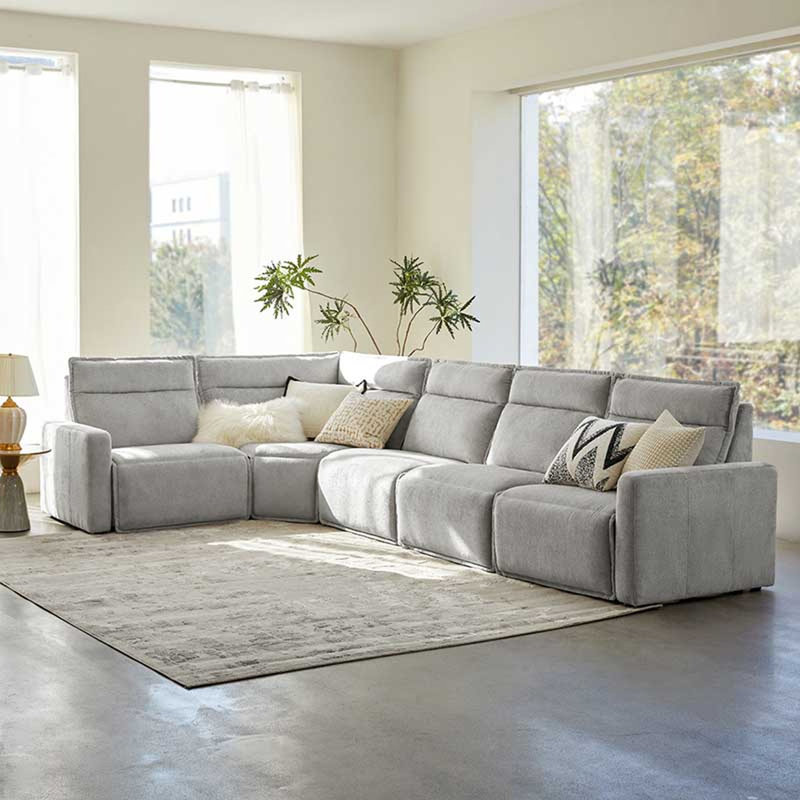 Majida 124"W Oversized Modular Wall-Hugging Power Reclining Sectional Sofa With One Reclining Seat, 41.5" H x 124" W x 124" D