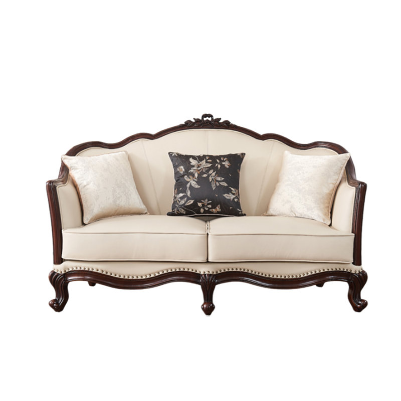 Causeuse en cuir véritable 63,7 po Ashaunie