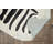 Marsden Handmade Black Zebra Stencil Natural Cowhide Rug with Suede Backing