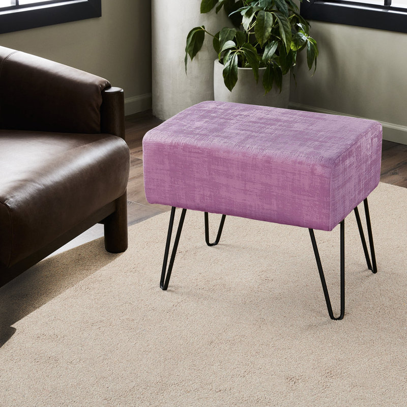 Alegre Velvet Ottoman, Mauve Shadows Velvet