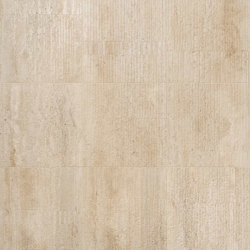 Stretto 16x16 Textured Honed Marble Wall Tile, Cream