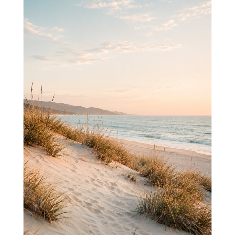 «Dune Grass Shore», art sur toile tendue, paysage côtier, 36"W x 48"H x 1.5"D