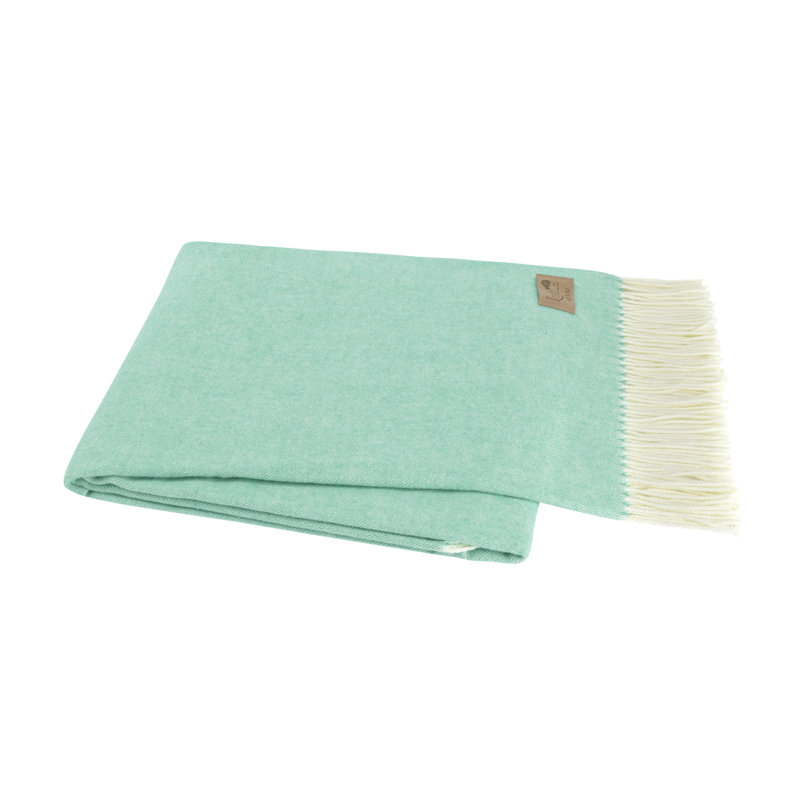 Italian Herringbone Throw, Aqua