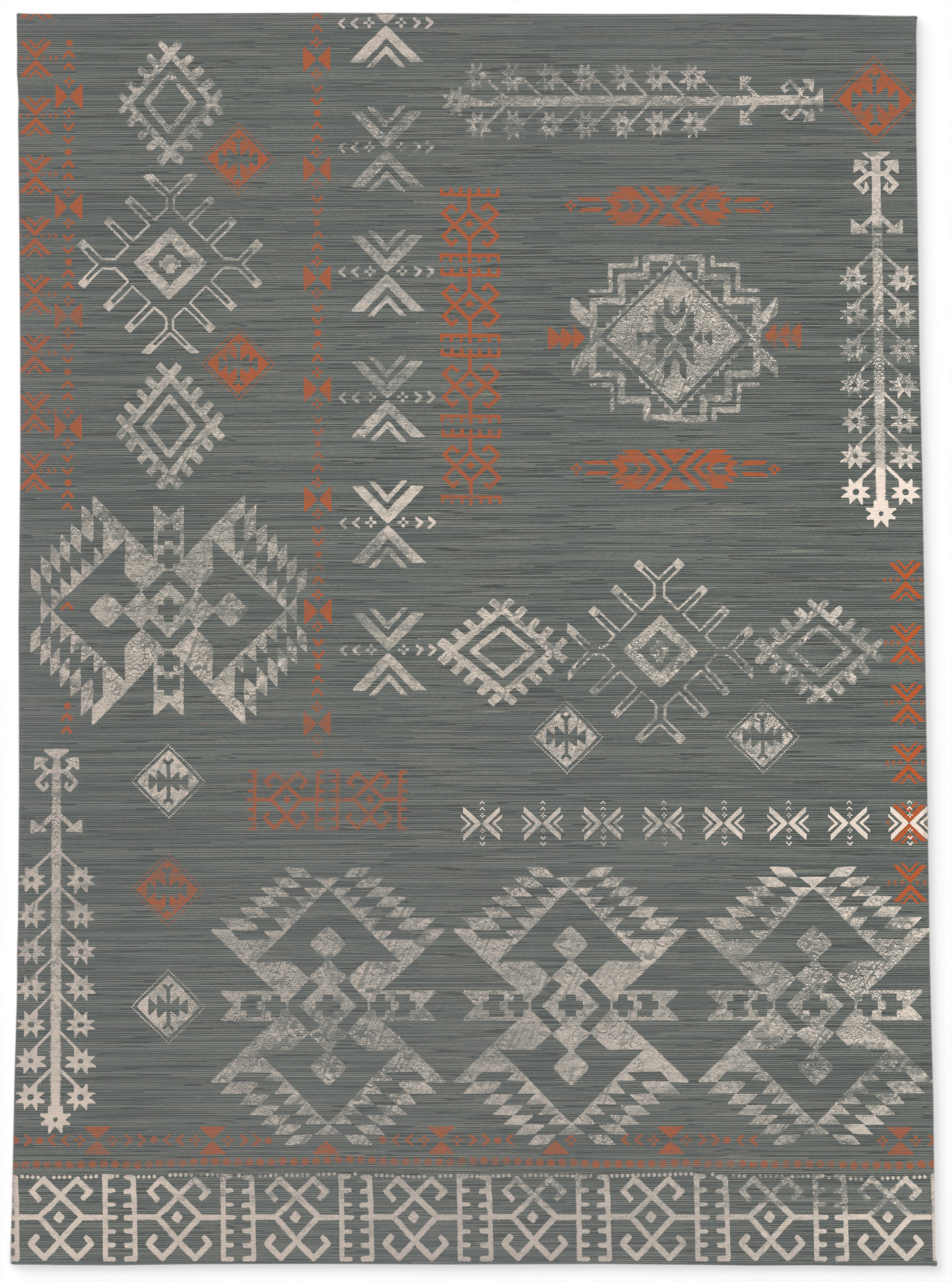 Dakota Fields Curlee Southwestern Grey Indoor / Outdoor Area Rug ...