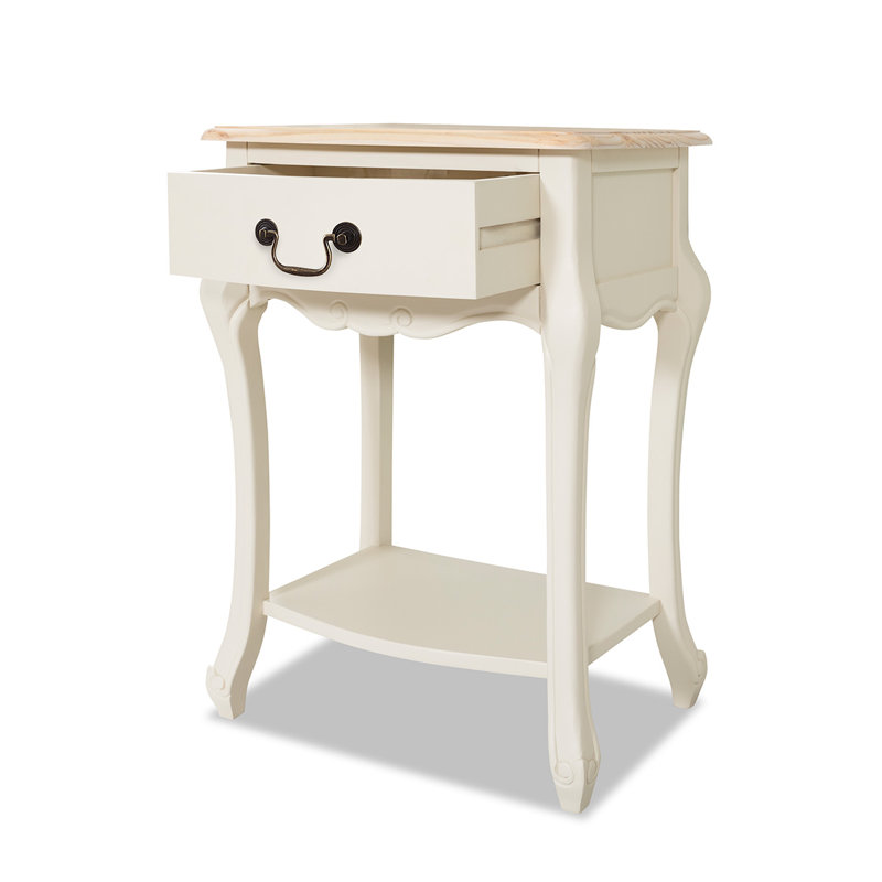 Lemaire 48cm W Solid + Manufactured Wood Bedside Table, Champagne