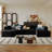 Modular Sectional Couch, Boneless Sofa With Deep Seat, High Density Memory Foam, Compression Sofa For Living Room Bedroom Apartment, No Assembly Required, Grey  (3*Seat+2*Ottoman)-950632647-950632645