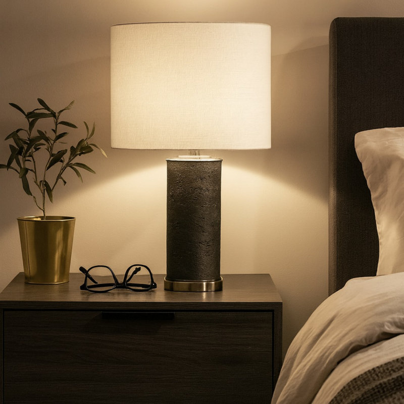 Table Lamp, Charcoal, White