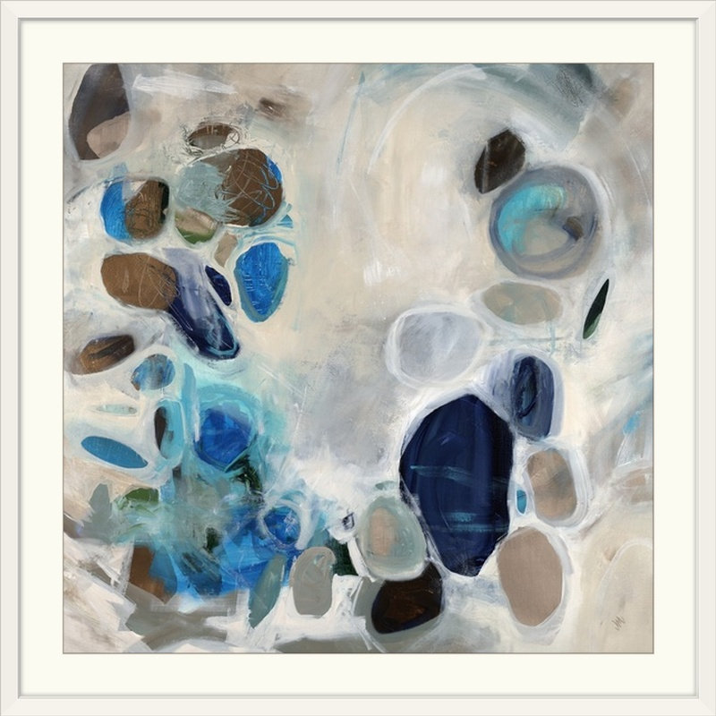 'Opals Treasure by Jodi Maas Painting Print, Cadre blanc, 20" H x 20" lx 1" p