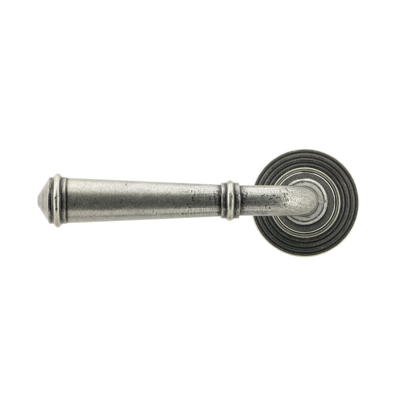 Regency Lever on Rose Set (Beehive), Pewter Patina