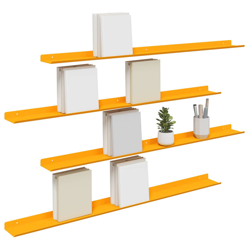 Steel Floating Shelf, Mustard Yellow