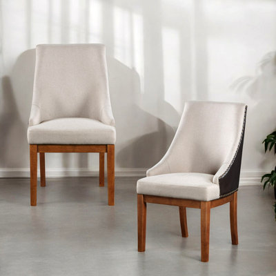Gilsea Fabric Synthetic Leather Side Chair ( Set Of 2)