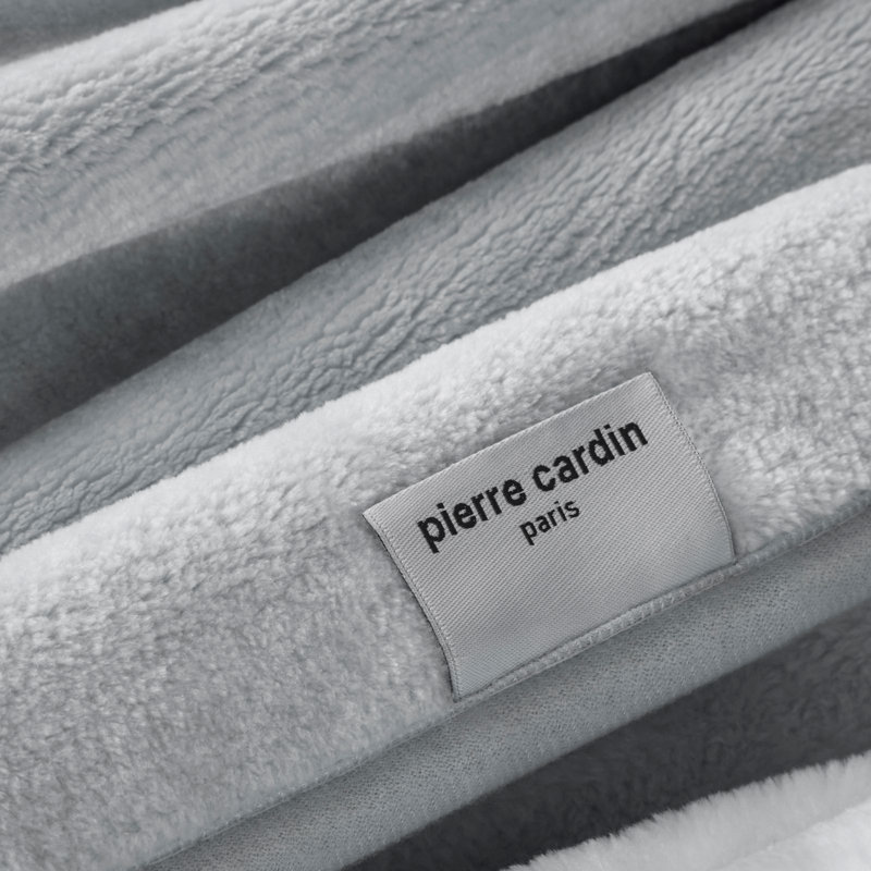 Pierre Cardin Polyester No Pattern Bedspread, W220 x L240cm, Light Grey