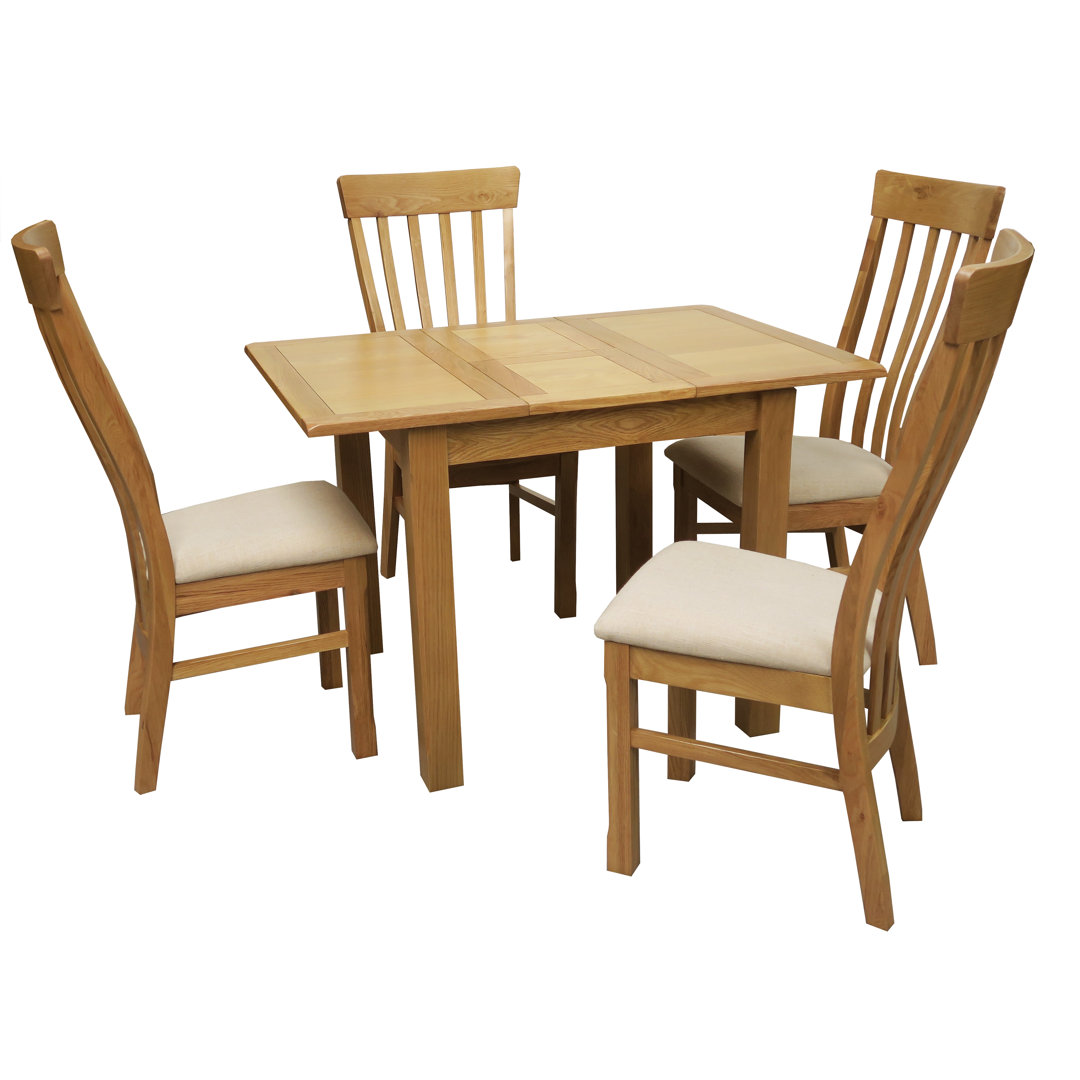 Racquel Butterfly Leaf Solid Oak Dining Set