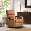 Fauteuil inclinable électrique en cuir fleur à haut plateau pivotant à 270 °-1064387323