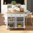 Kitchen Island on Wheels, Rolling Cart with Rubberwood Top, Spice Rack, Towel Rack and Drawers for Dining Room-456980984