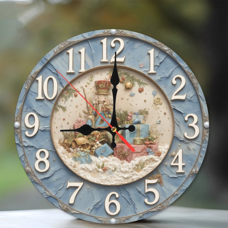Horloge de Noël avec père Noël et bougie