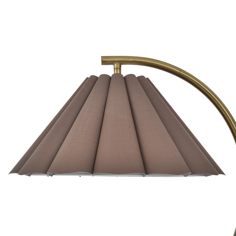 Tamara Day for Stylecraft Penelope Floor Lamp , Polished Brass/Off-Brown Shade