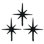 Crochets muraux en fonte émaillée noire à 8 points de style Mid-Century moderne en émail noir antique, ensemble de 3 - l 5,75 po x projection 1,25 po x H 6,75 po