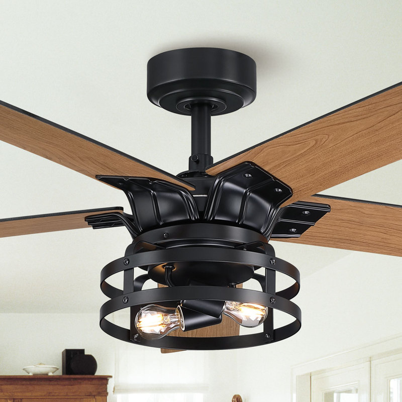 Ventilateur de plafond standard à 5 pales 52 po avec télécommande et ensemble d'éclairage inclus Rish