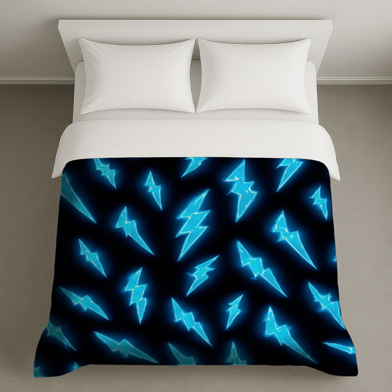Housses de couette éclair bleu, Twin
