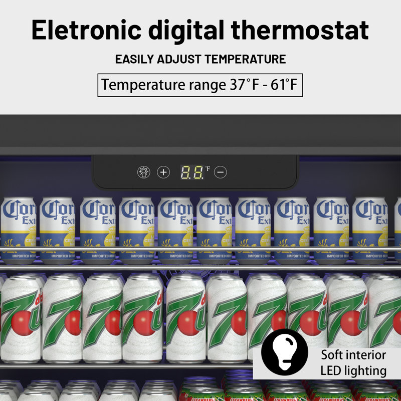Beverage Refrigerator Cooler, 166 Can/5.3 Cubic Feet Mini Fridge With Glass Front Door, Digital Display Small Refrigerator With Adjustable Shelves For Soda, Beer Or Wine