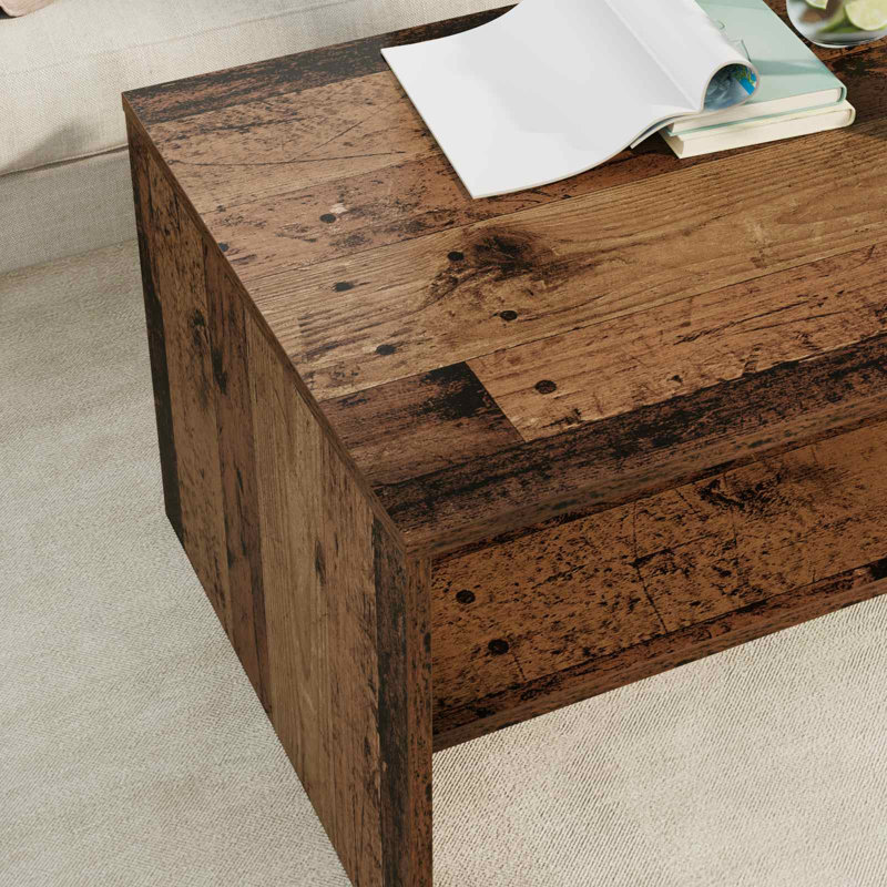 Coffee Table with Storage, 40cm. H x 80cm. L x 50cm. W, Old Wood