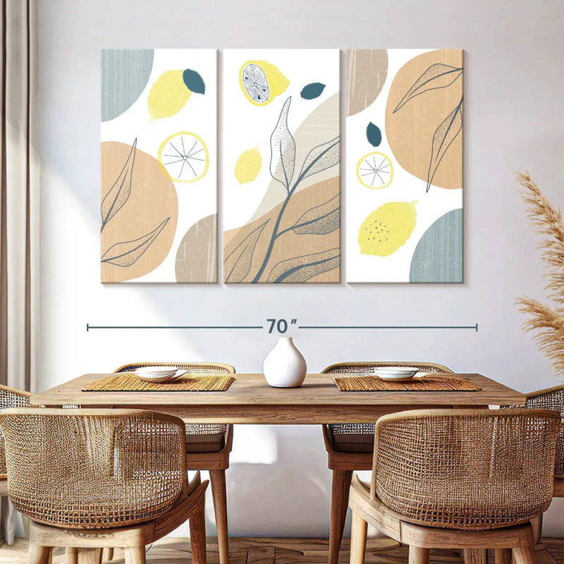 Yarlin Boho Botanical Lemons, 36" H x 57" W