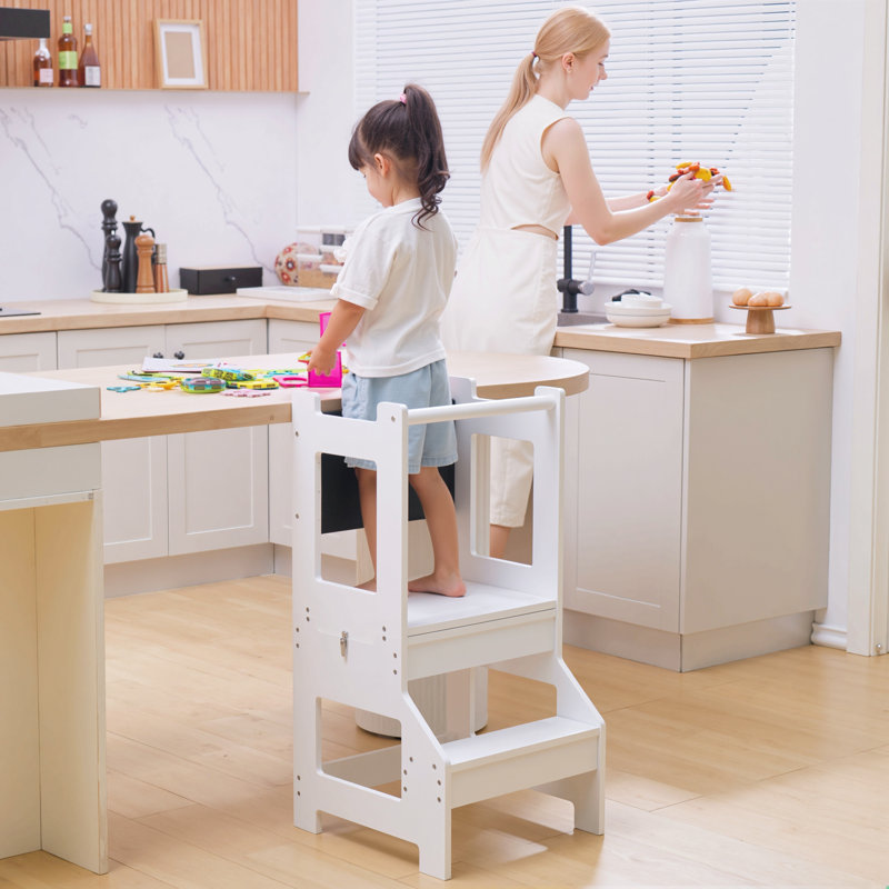 Kaelan Toddler Learning Tower, 2 in 1 Step Stool for Kids with Chalkboard