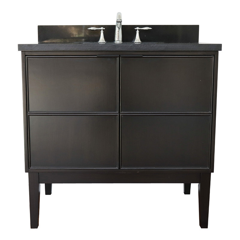 Elysian 37'' Single Bathroom Vanity with Granite Top, Espresso