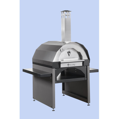 Giannini Garden Ornaments Vulcano Powder Coated Steel and Stainless Steel Free Standing Wood Burning Pizza Oven