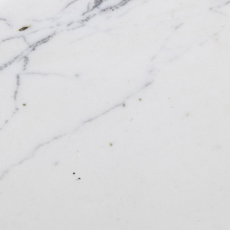 Jocelyn Marble End Table, Veined White Marble