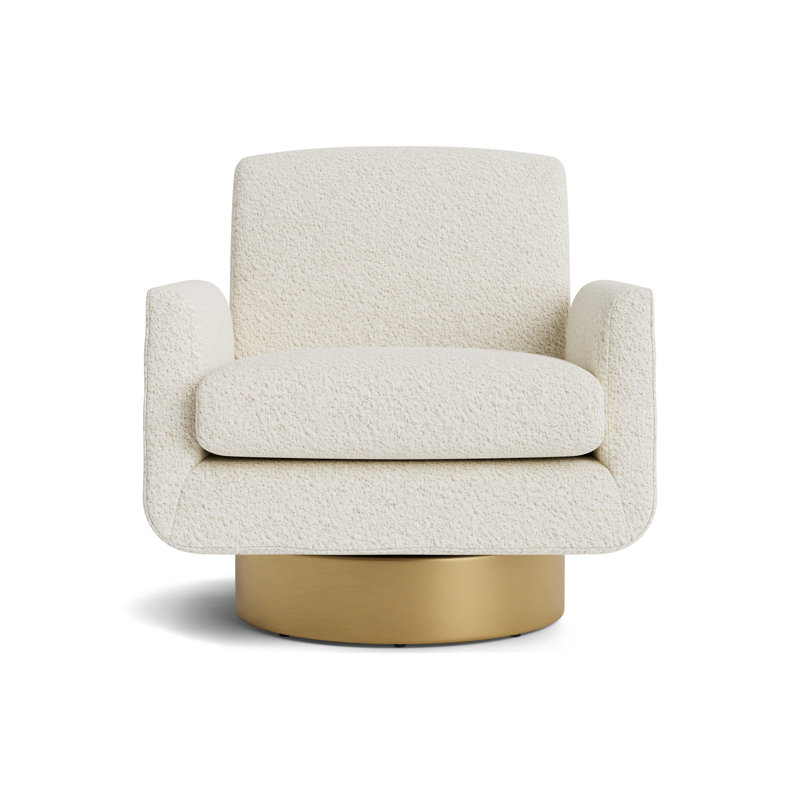 Supernova Full Swivel Chair, Berber - Cream, Brushed Brass