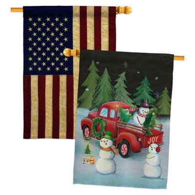 Double Sided 40'' H x 28'' W Polyester Christmas House Flag