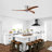 52-Inch Flush Mount Solid Wood Ceiling Fan Light Kit-49054019