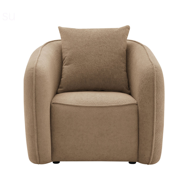 Chaise rembourrée en chenille avec coussin décoratif assorti, durable et élégant pour les espaces de vie modernes