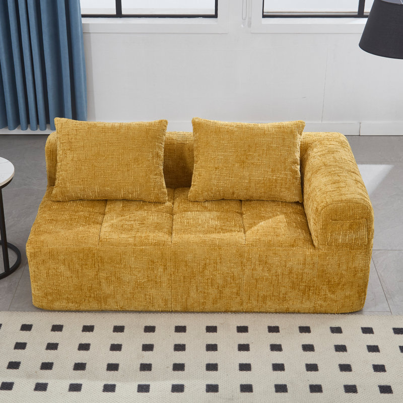 Canapé Boneless UNI NOUS WIN Chenille, canapé modulaire minimaliste, Jaune