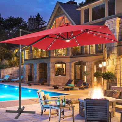 Ernie 10' x 8' Lighted Cantilever Umbrella