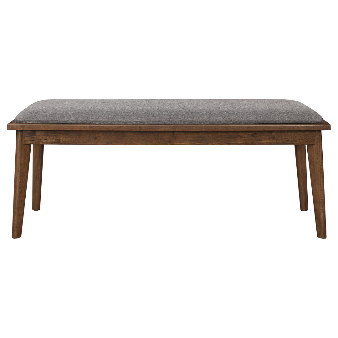 Meneses Upholstered Dining Bench Grey and Natural Walnut Wade Logan®