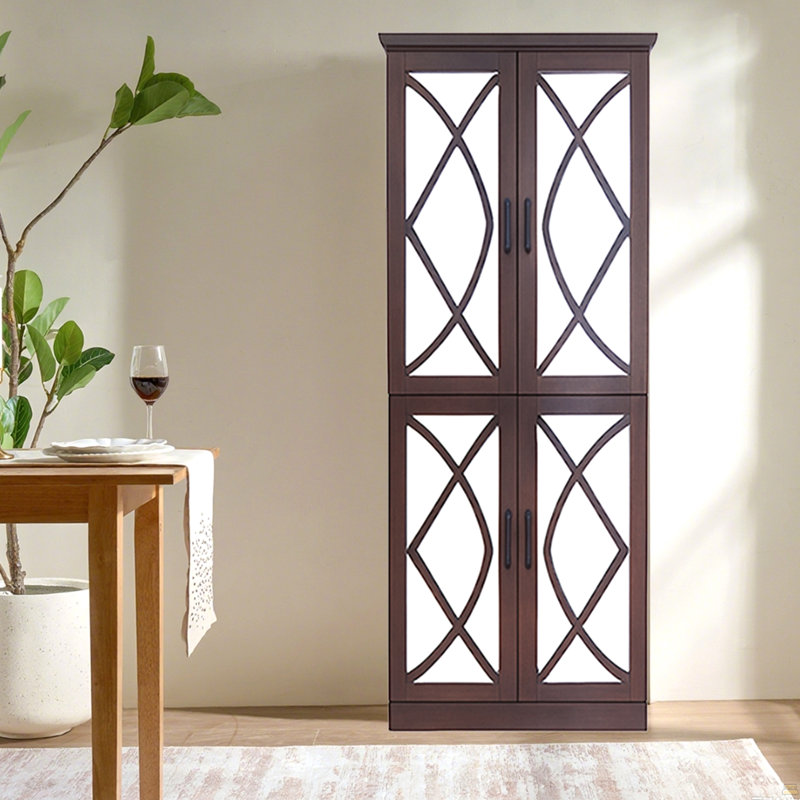 Armoire à chaussures de 68 pouces de hauteur avec portes, armoire de rangement à 8 niveaux avec tablettes réglables