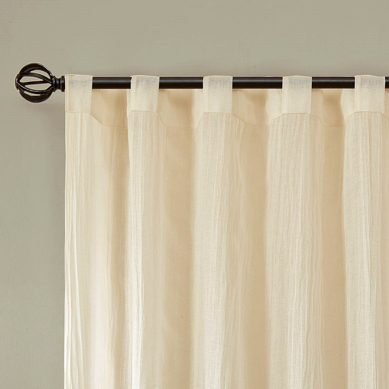 Solid Crushed Curtain Panel Pair(2 Pcs Window Panels), Cream, 42.06" W x 84.04" L