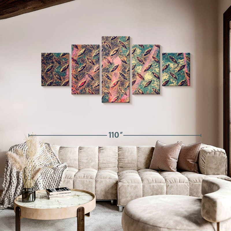 Abstract Metal Plate, 42" H x 92" W
