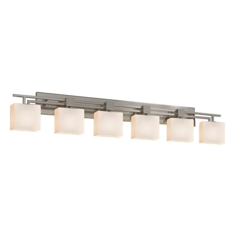 Éclairage pour meuble-lavabo 6 lumières Casson, Nickel brossé, Ruban