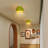 Resin Light Green Semi Flush Mount Ceiling Lamp for Bedroom Corridor