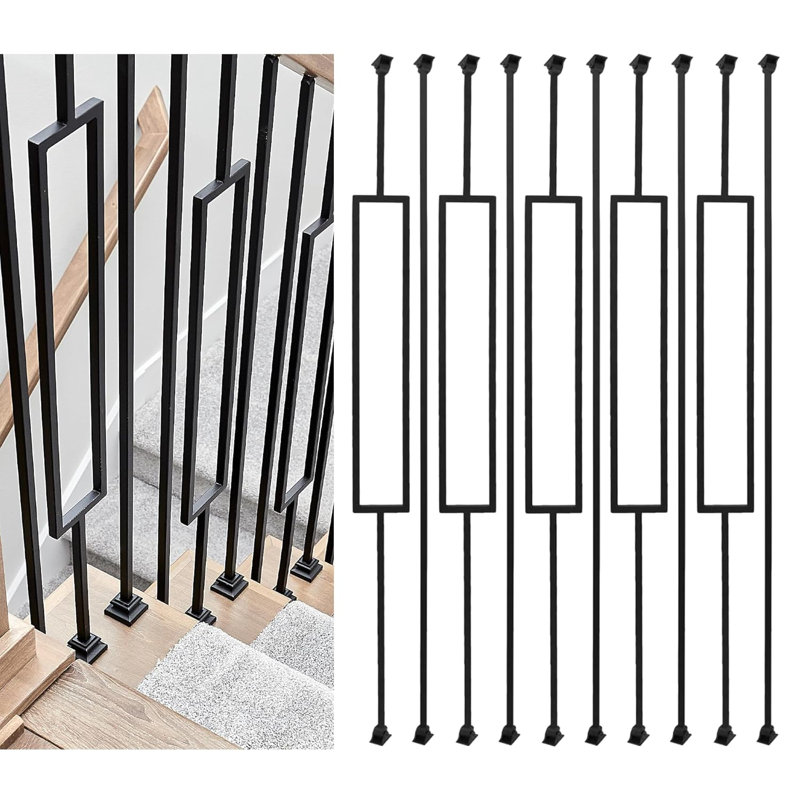 Ensemble de balustres 44 "x 0,5" x 0,5 "avec des chaussures pivotantes (ensemble de 10)