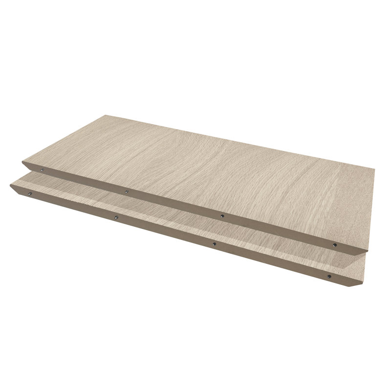 Meza Boat Extendable Dining Table with Oak legs, 210 cm L x 100cm W, Beige